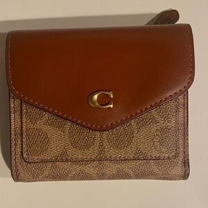 Coach Wyn Brown and Tan Signature Wallet